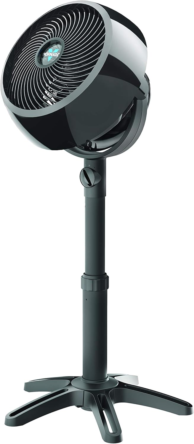 Vornado 7803 Large Pedestal Whole Room Air Circulator Fan with Adjustable Height, 3 Speed Settings, Removable Grill for Cleaning, Black