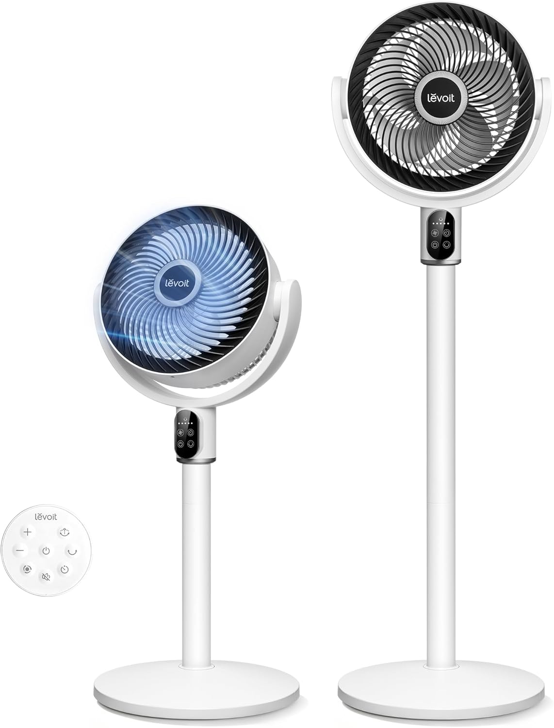 Levoit Standing Fan, 20dB Ultra Quiet Pedestal Fan for Bedroom, 1740m3/h Powerful Airflow, Air Circulation, 18W Low Energy, 90 Oscillating