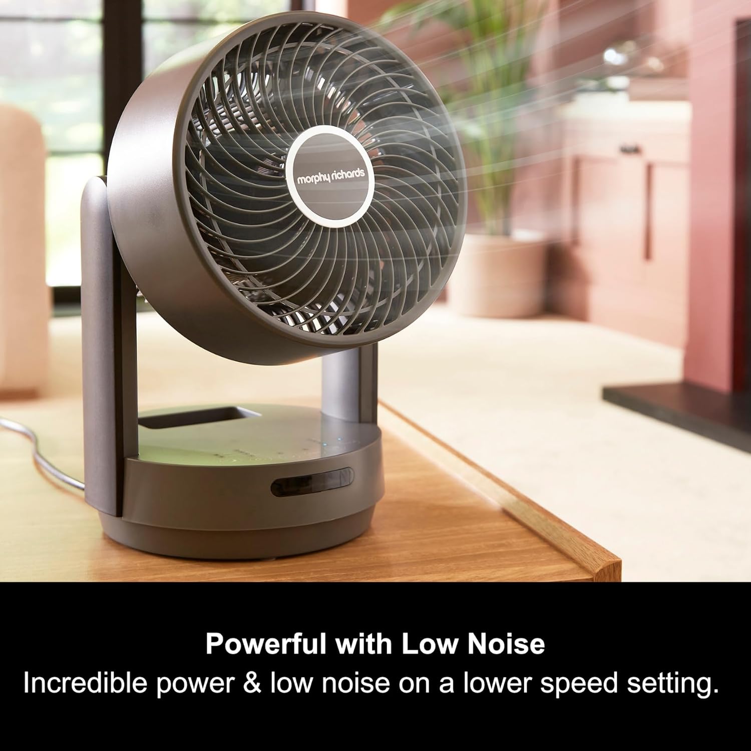 Morphy Richards Airflex Circulating Desktop Fan, Remote Control, Touch Panel, Air Circulation Motor, 3 Blade Design, Timer Function, 60 Oscillation