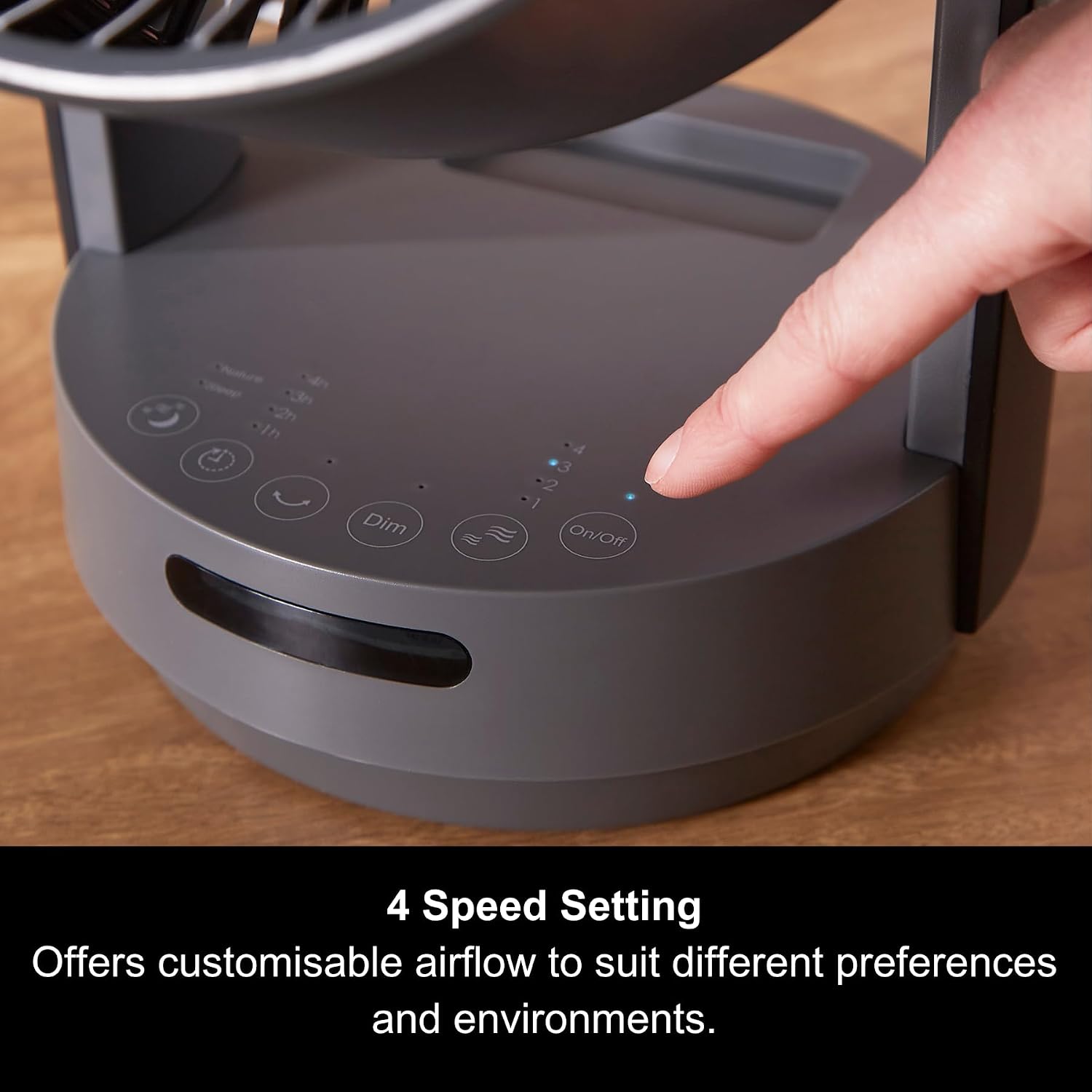 Morphy Richards Airflex Circulating Desktop Fan, Remote Control, Touch Panel, Air Circulation Motor, 3 Blade Design, Timer Function, 60 Oscillation