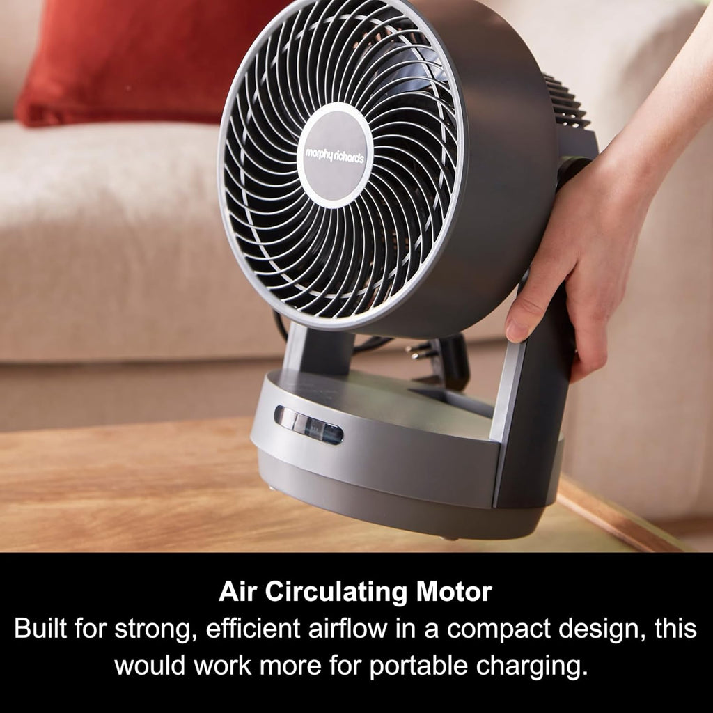 Morphy Richards Airflex Circulating Desktop Fan, Remote Control, Touch Panel, Air Circulation Motor, 3 Blade Design, Timer Function, 60 Oscillation