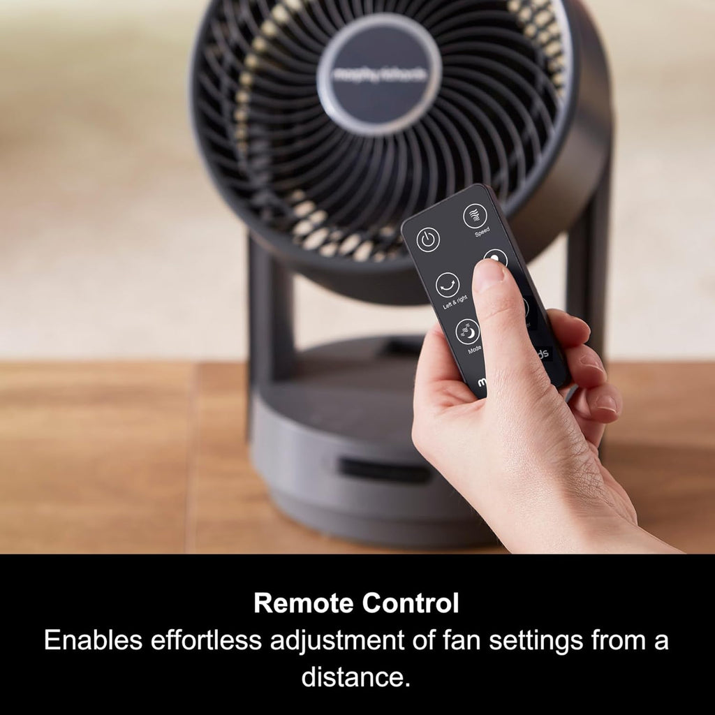 Morphy Richards Airflex Circulating Desktop Fan, Remote Control, Touch Panel, Air Circulation Motor, 3 Blade Design, Timer Function, 60 Oscillation