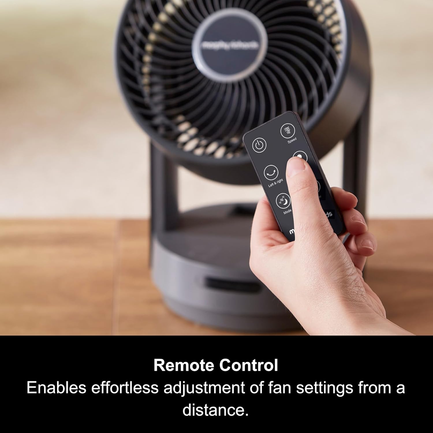 Morphy Richards Airflex Circulating Desktop Fan, Remote Control, Touch Panel, Air Circulation Motor, 3 Blade Design, Timer Function, 60 Oscillation