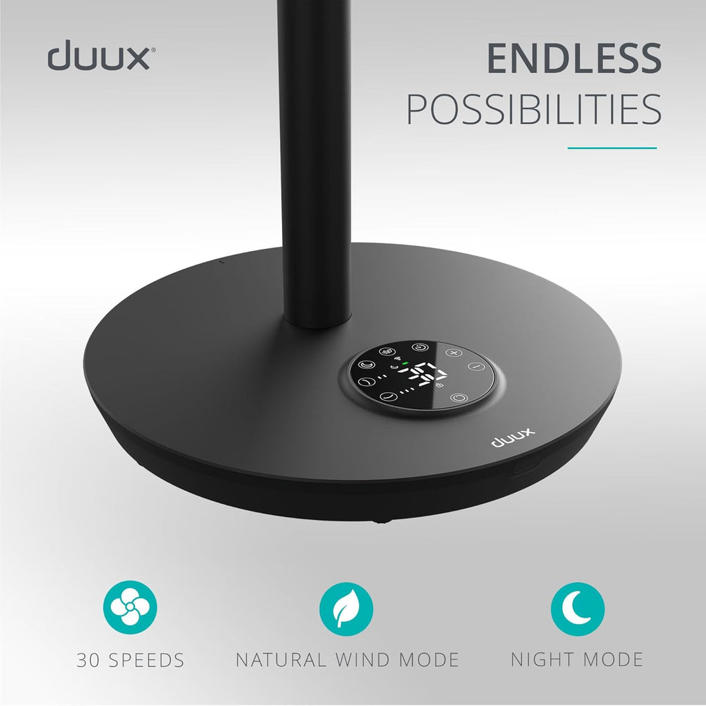 Duux Whisper Flex 2 Smart Fan, 13dB, Remote Control, Alexa & Smart App, 30 Cooling Speeds, Adjustable from Desk to Standing Fan, Up-Down Left-Right Oscillation