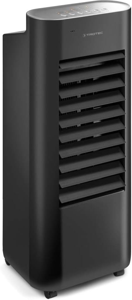 TROTEC Air Cooler PAE 22, 4 Fan Speeds, 3-in-1: Air Cooling, Ventilation, Humidification, Remote Control, Night Mode, Timer, Office, Home, Black
