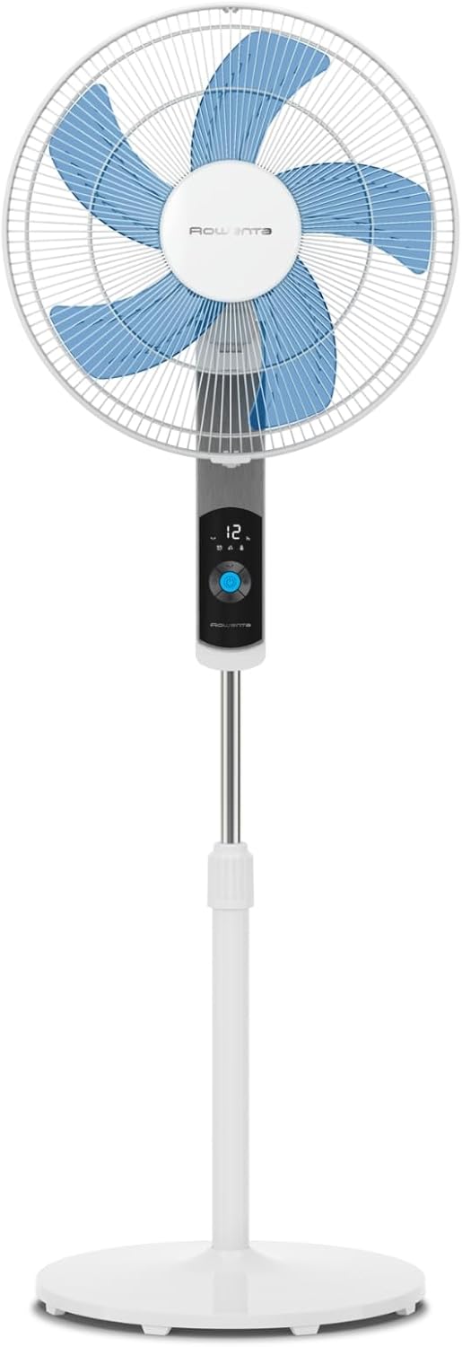 Rowenta Turbo Silence Pedestal Fan, 35 dB(A), Powerful Refreshment up to 7.2 m, 12 Speeds, 120° Oscillation, Remote Control, LED Display, 12-Hour Timer, VU5650F0