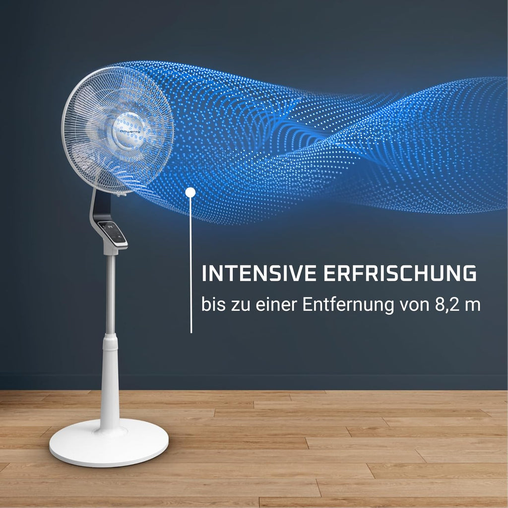 Rowenta Pedestal Fan Turbo Silence Extreme, 14 Speed Levels, 32 dB Silent Night Mode, Remote Control, Oscillation, Height-Adjustable, Air Circulation up to 8.2 m, White, VU5690F0