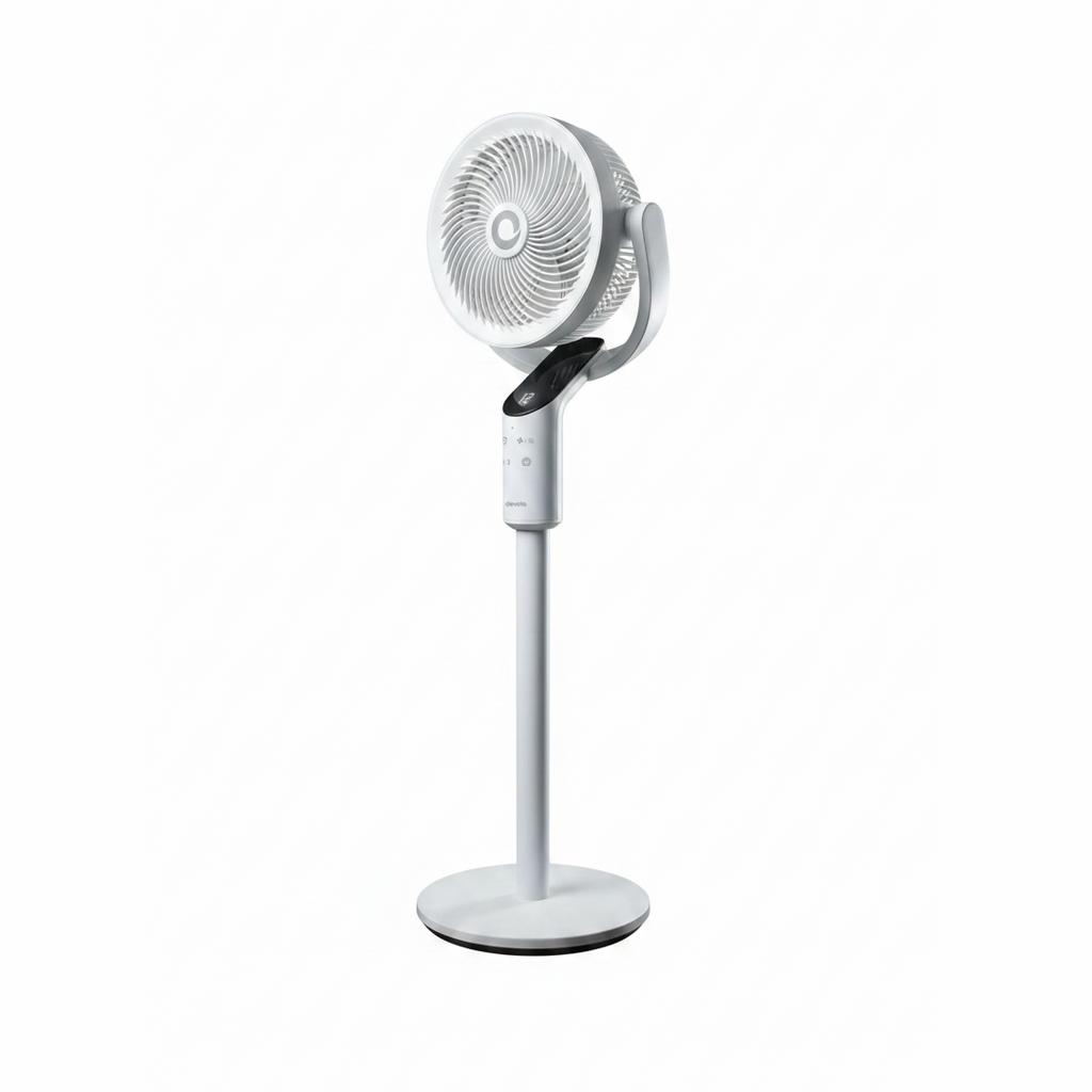 Devola Platinum Low Noise 8 Inch Air Circulator Pedestal Fan, White - DVPF8DCW