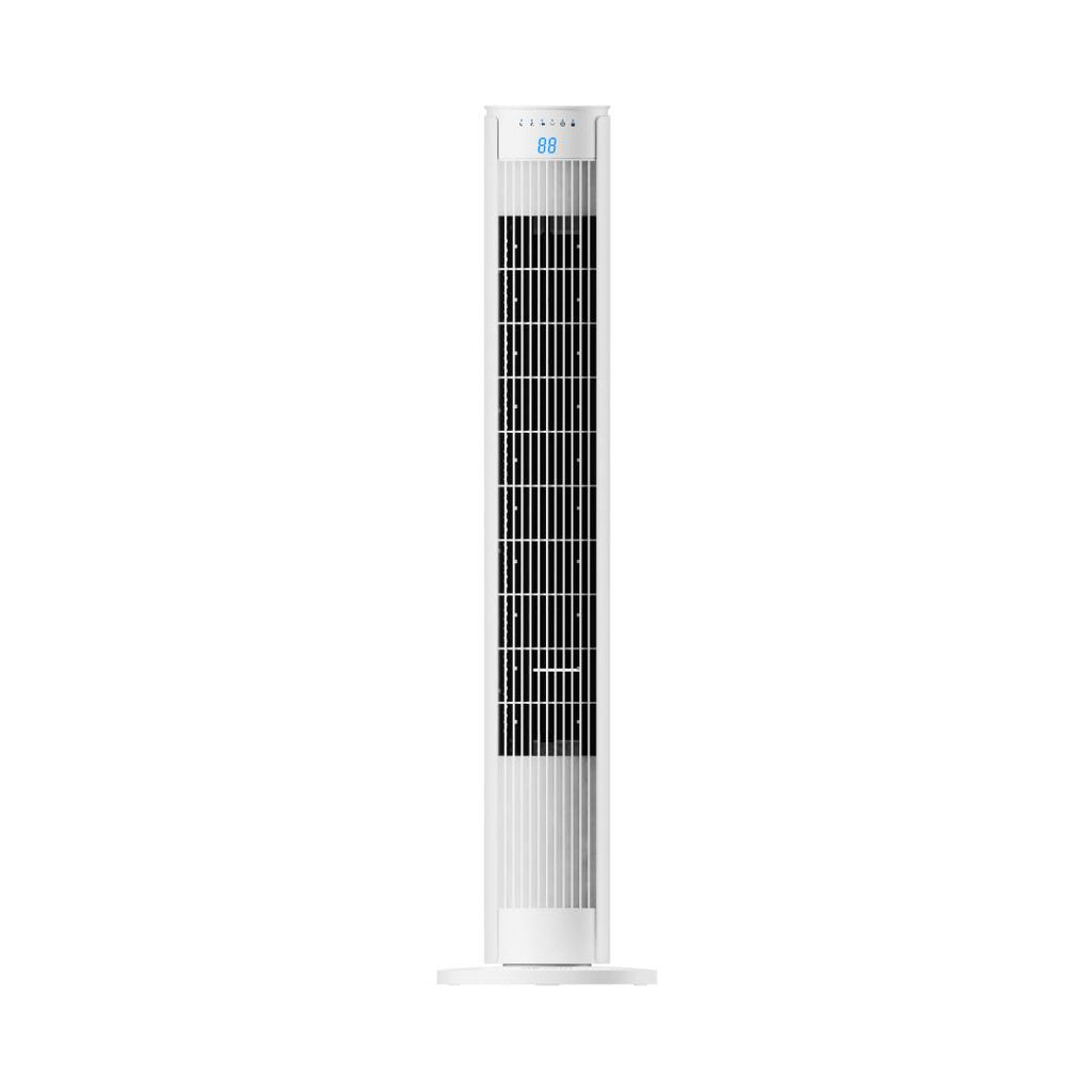 Devola Platinum 38 Inch Tower Fan with Remote, White & Silver - DVTF38PWH