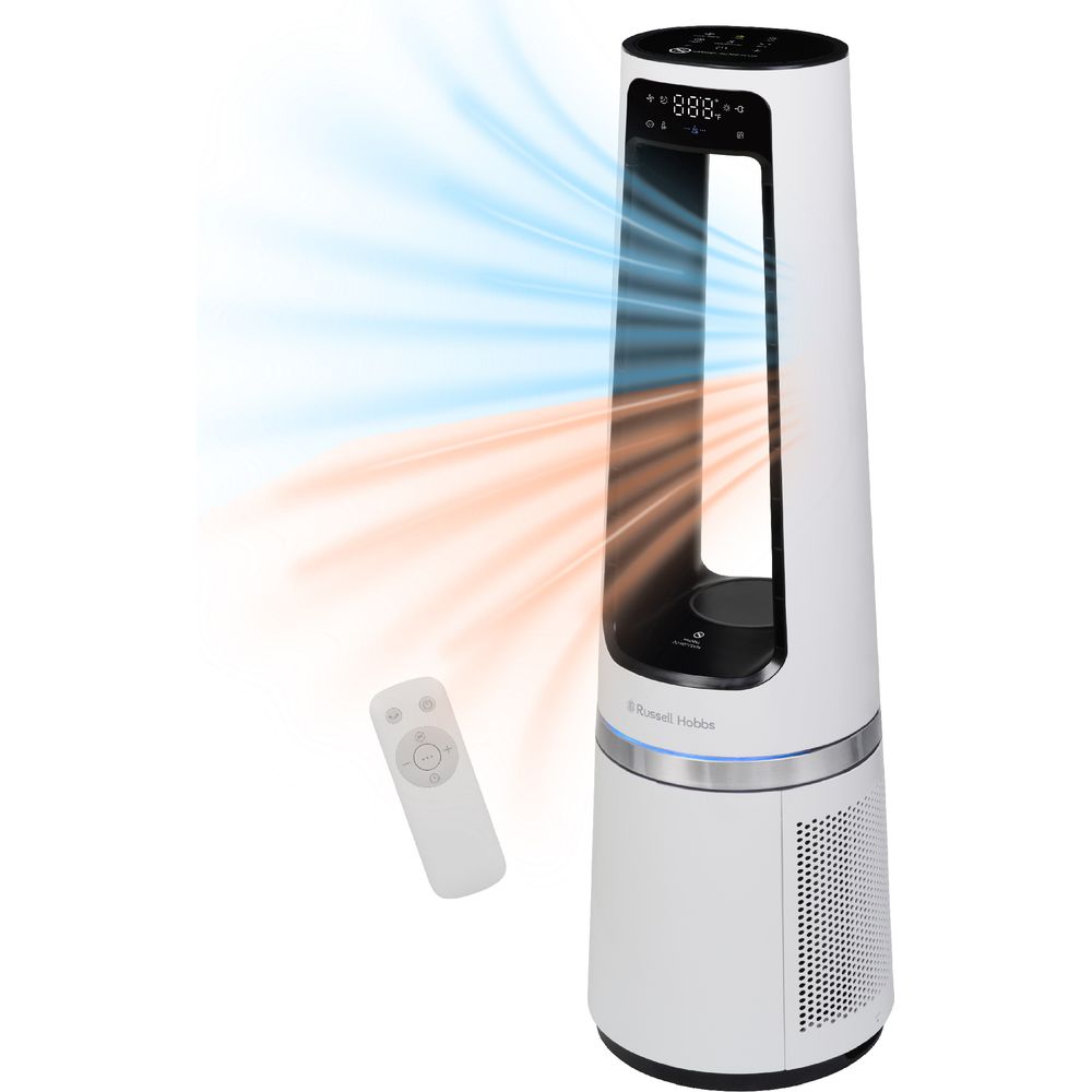 Russell Hobbs Bladeless Tower Fan RHBLDL25W – 12 Speeds, Heating & Purifying
