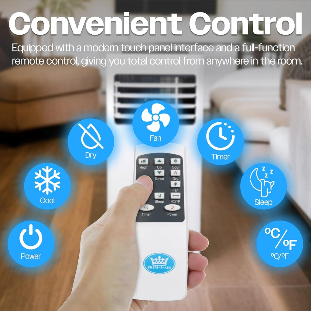 Premiair 8,000 BTU Portable Air Conditioner with Remote Control, Window Kit and Dust Cover - EH1922