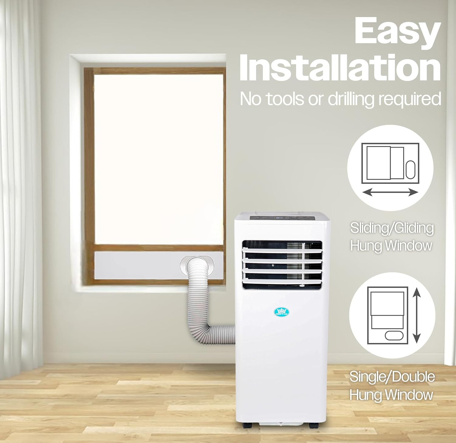 Premiair 8,000 BTU Portable Air Conditioner with Remote Control, Window Kit and Dust Cover - EH1922