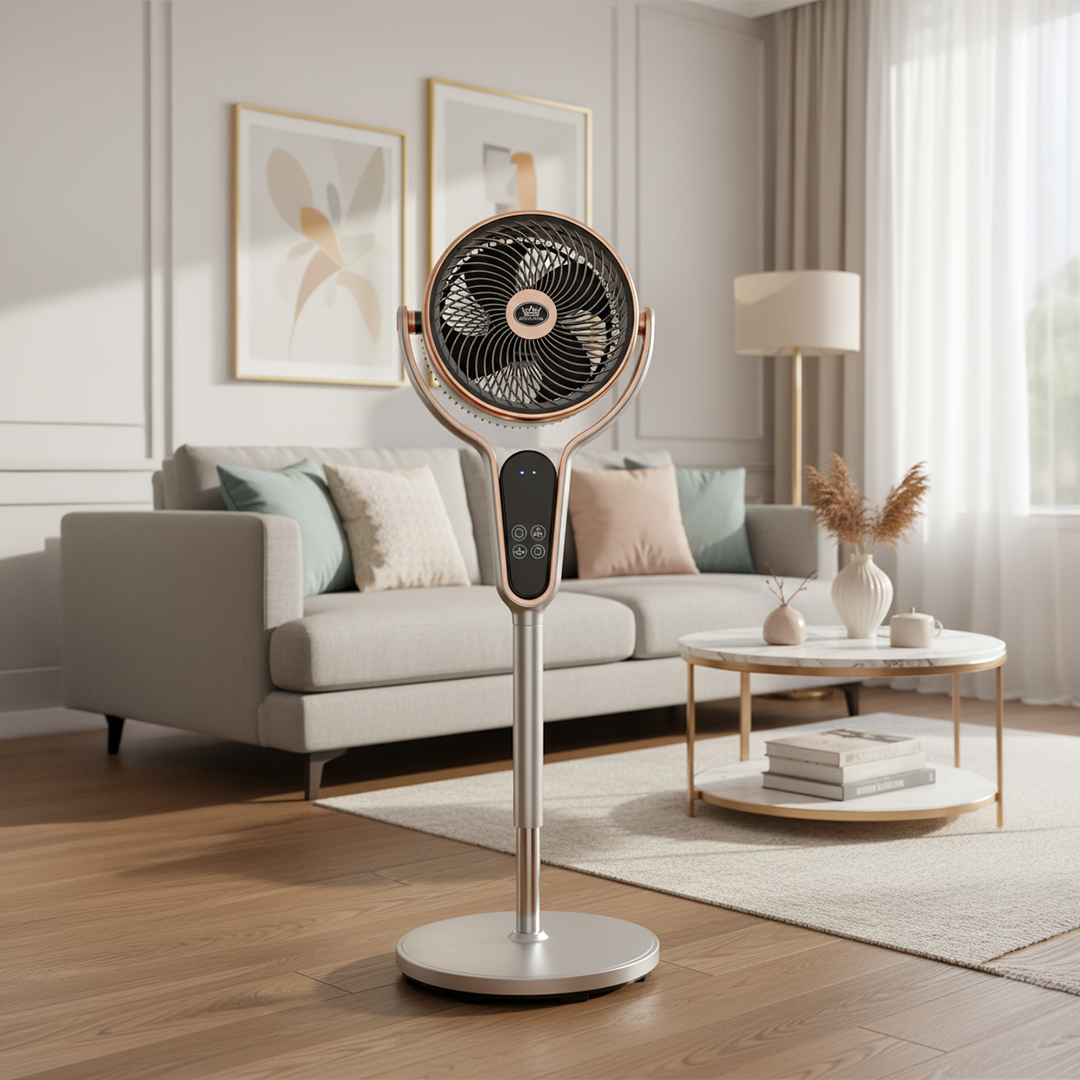 Prem-i-air 10" Stand Fan - Multi Oscillating, Built in Timer, 8 Speed Settings - Black - EH5430