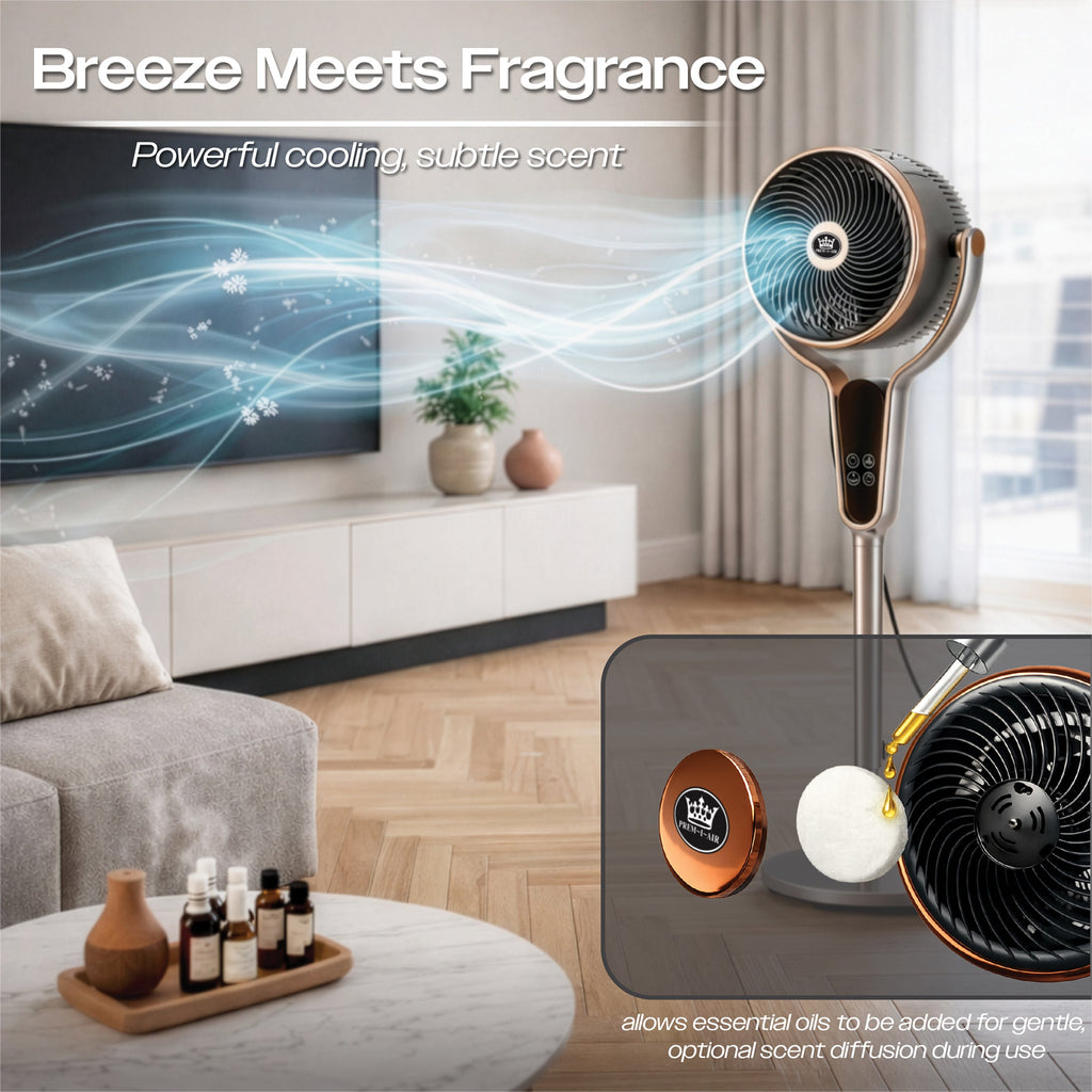 Prem-i-air 10" Stand Fan - Multi Oscillating, Built in Timer, 8 Speed Settings - Black - EH5430
