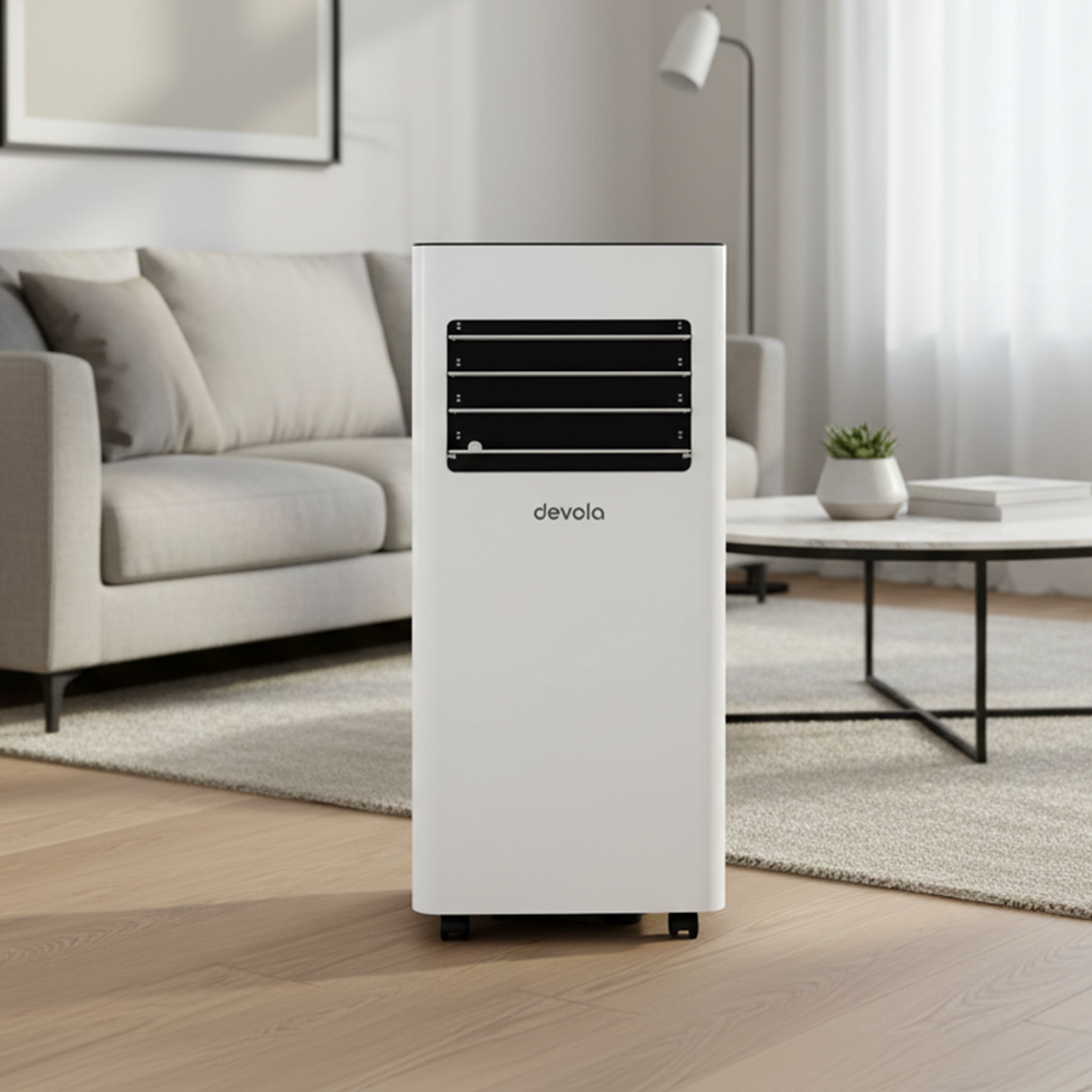 Devola Compact Portable Air Conditioner with Wi-Fi and 2x Window kits - 5000 BTU - Cooling - White - DVAC5K
