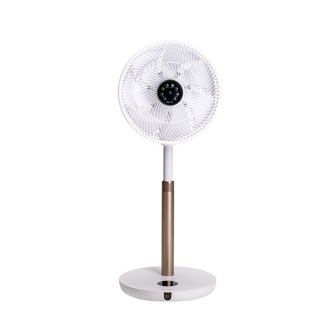 Devola Ultra Quiet 28W 12 Speed 12-inch DC Pedestal Fan - White - DV12PDQM