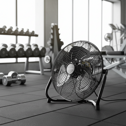 Devola 45W 3 Speed 12-inch Floor Fan - Black - DV12FFB