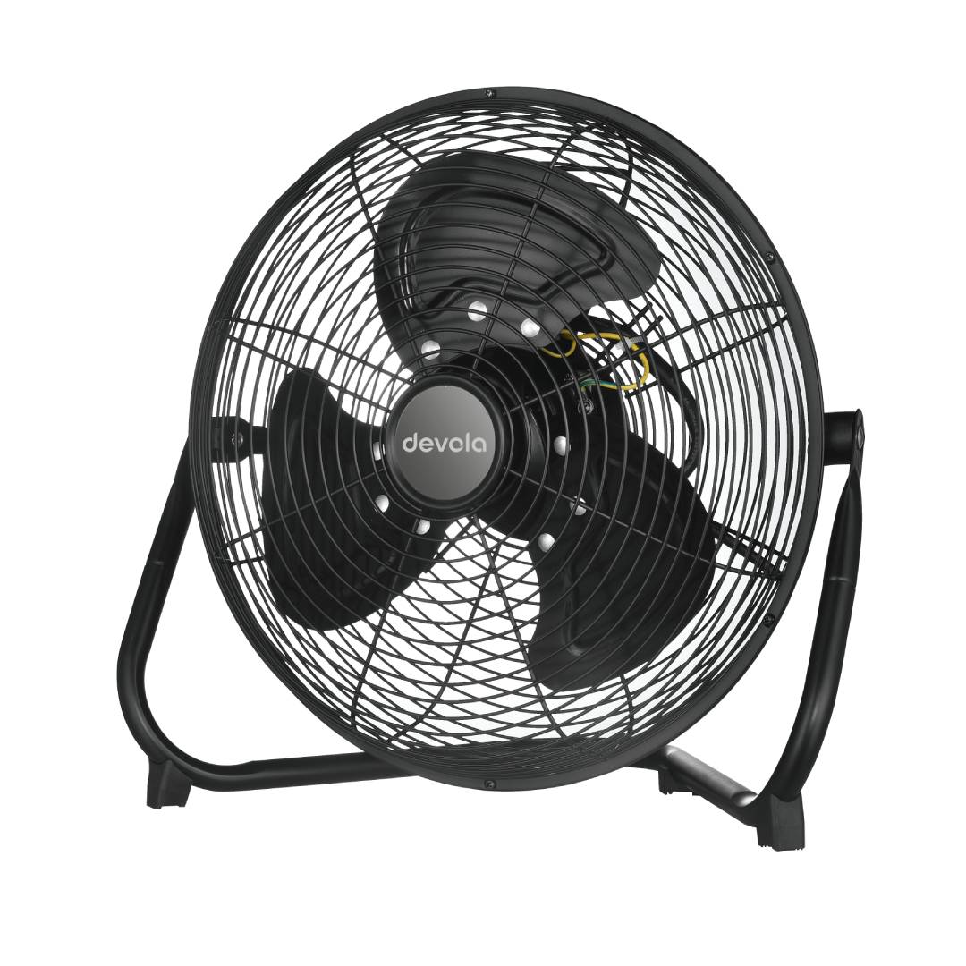Devola 45W 3 Speed 12-inch Floor Fan - Black - DV12FFB
