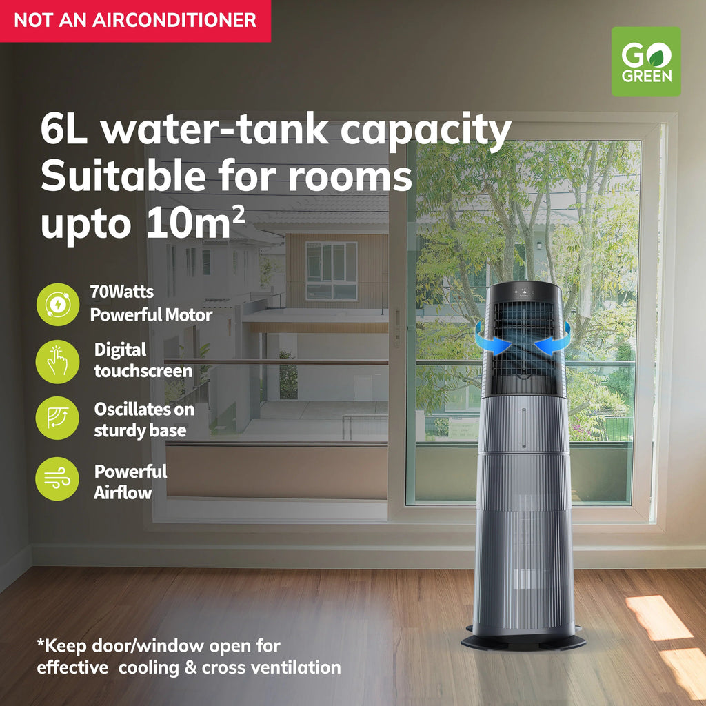 Symphony Duet i-S 2-in-1 Detachable Pedestal Evaporative Air Cooler & Fan - DUET-I-S