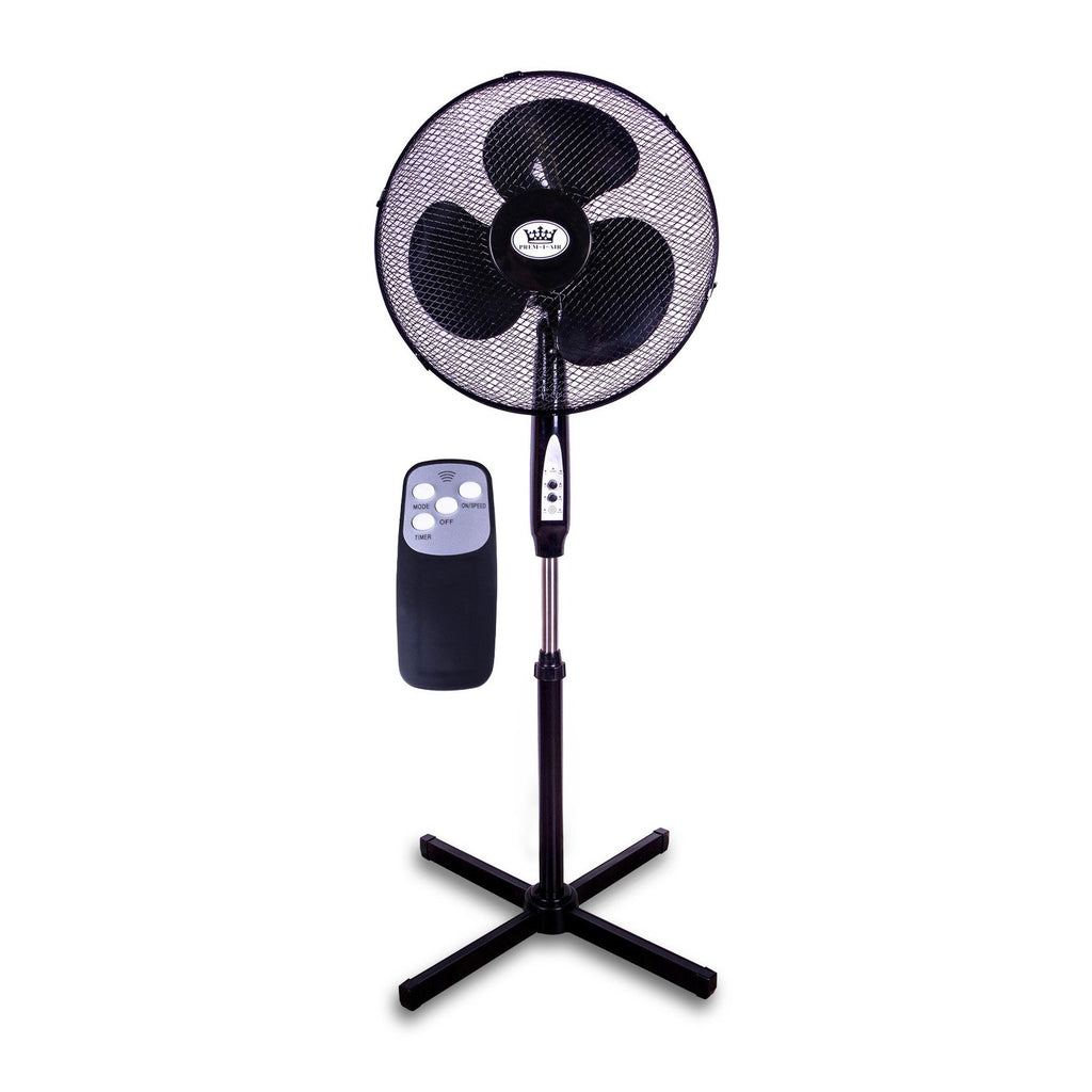 Prem-i-air 40W 16" Pedestal Fan with Remote Black - EH1826BLK