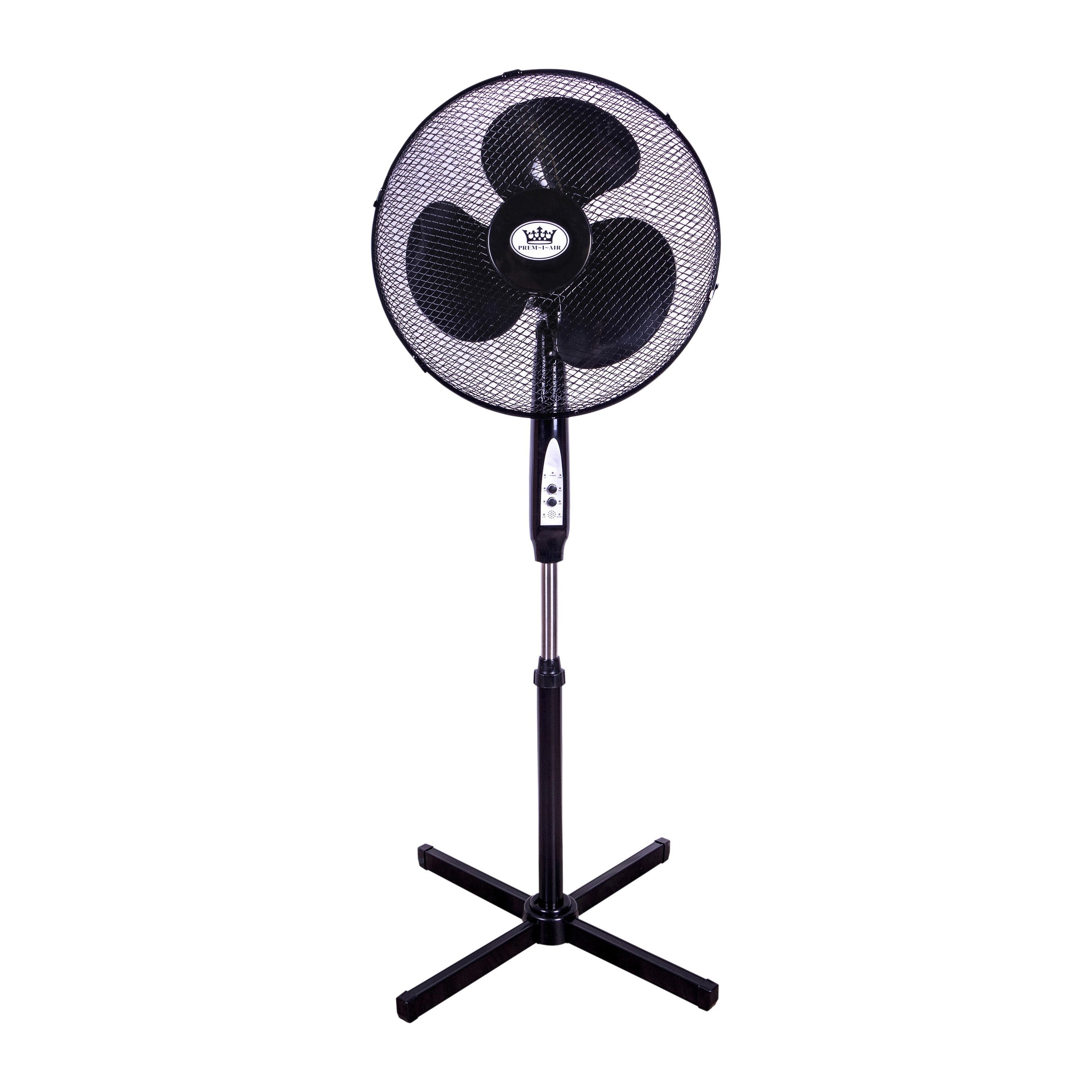 Prem-i-air 40W 16" Pedestal Fan with Remote Black - EH1826BLK