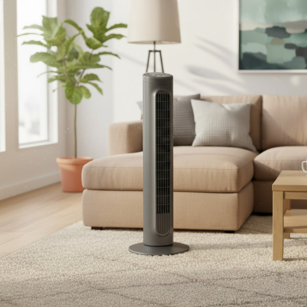 Honeywell Comfort Control Oscillating Tower Fan With 3 speed settings & Timer Black - HO-5500RE1
