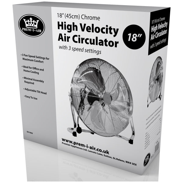 Premiair 18" Air Circulator Chrome - EH1868