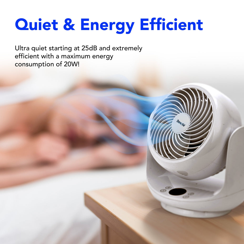 Devola Low Noise 20W 9 Speed 9-inch DC Desk Fan - White - DVF7DCFAN