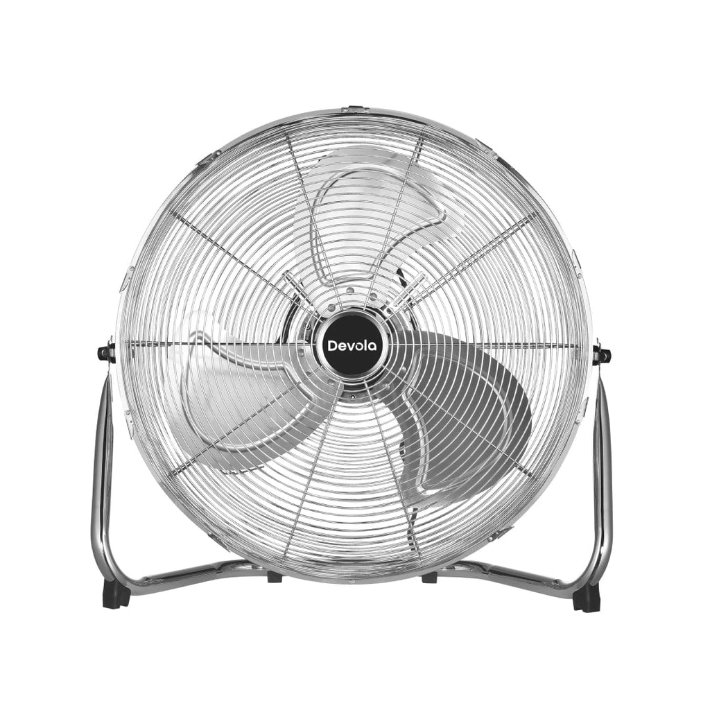 Devola High Power 80W 3 Speed 20-inch Floor Fan - Chrome - DV20FFC