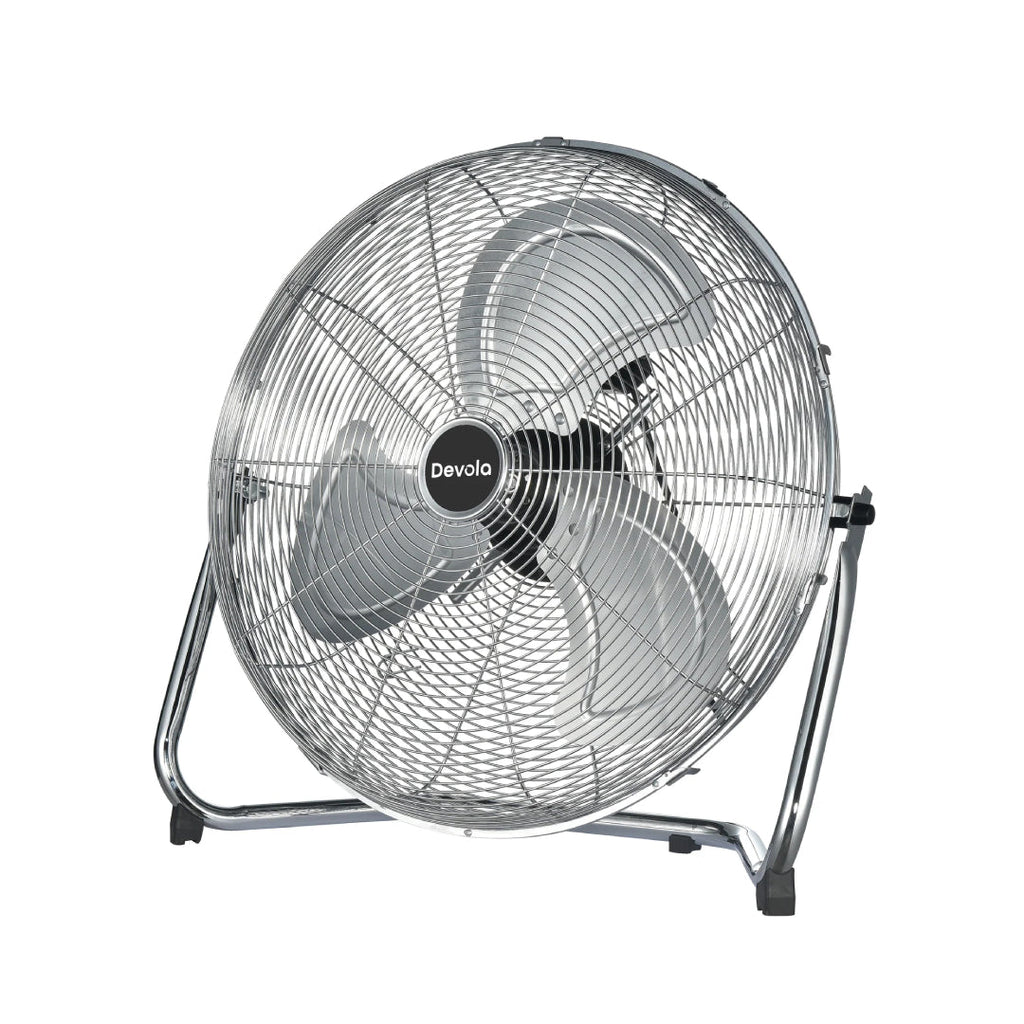 Devola High Power 80W 3 Speed 20-inch Floor Fan - Chrome - DV20FFC