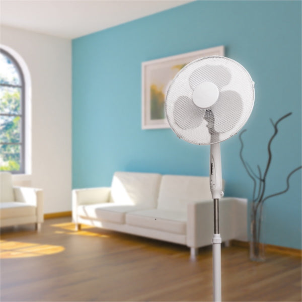 Premiair 16" Pedestal Fan With Remote (White) - EH1826