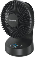Honeywell QuietSet 5 Oscillating Table Fan, Black - Personal and Small Room Fan with Quiet Operation and 5 Levels of Power and Sound