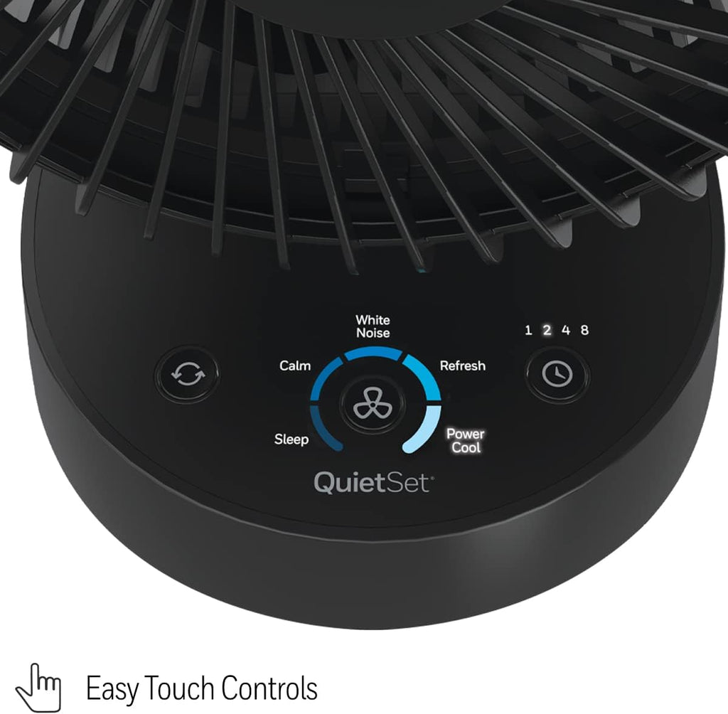 Honeywell QuietSet 5 Oscillating Table Fan, Black - Personal and Small Room Fan with Quiet Operation and 5 Levels of Power and Sound