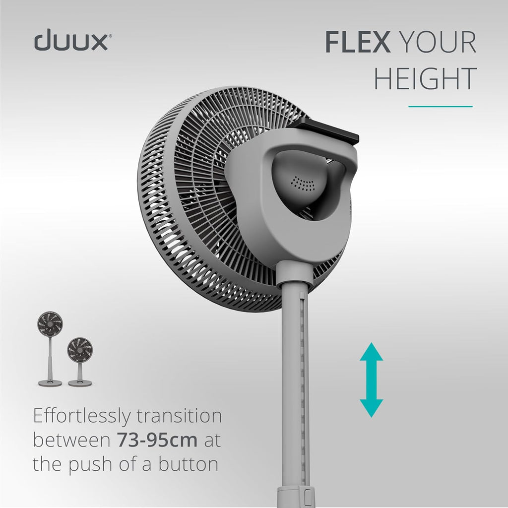 Duux Whisper 3 Standing Fan - 13dB, 26 Cooling Speeds, Height Adjustable Telescopic Stand, Multi-direction Oscillation, Quiet Fan For Bedroom with Night Mode